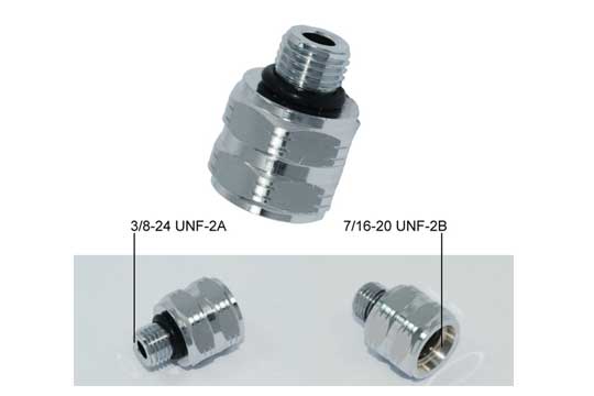(M-3/8-24 TO F-7/16-20) 轉接頭(四溝)