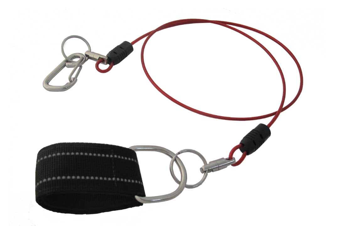 自由潛水鋼索/組(含手腕帶白鐵圈 有鉤)