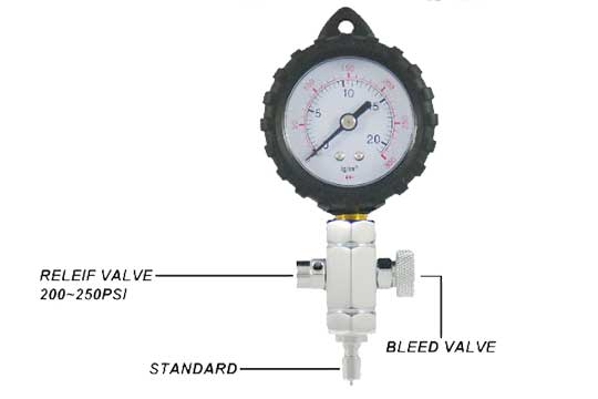 2"中壓量壓錶+防爆閥, 標準BC公端,壓力旋鈕